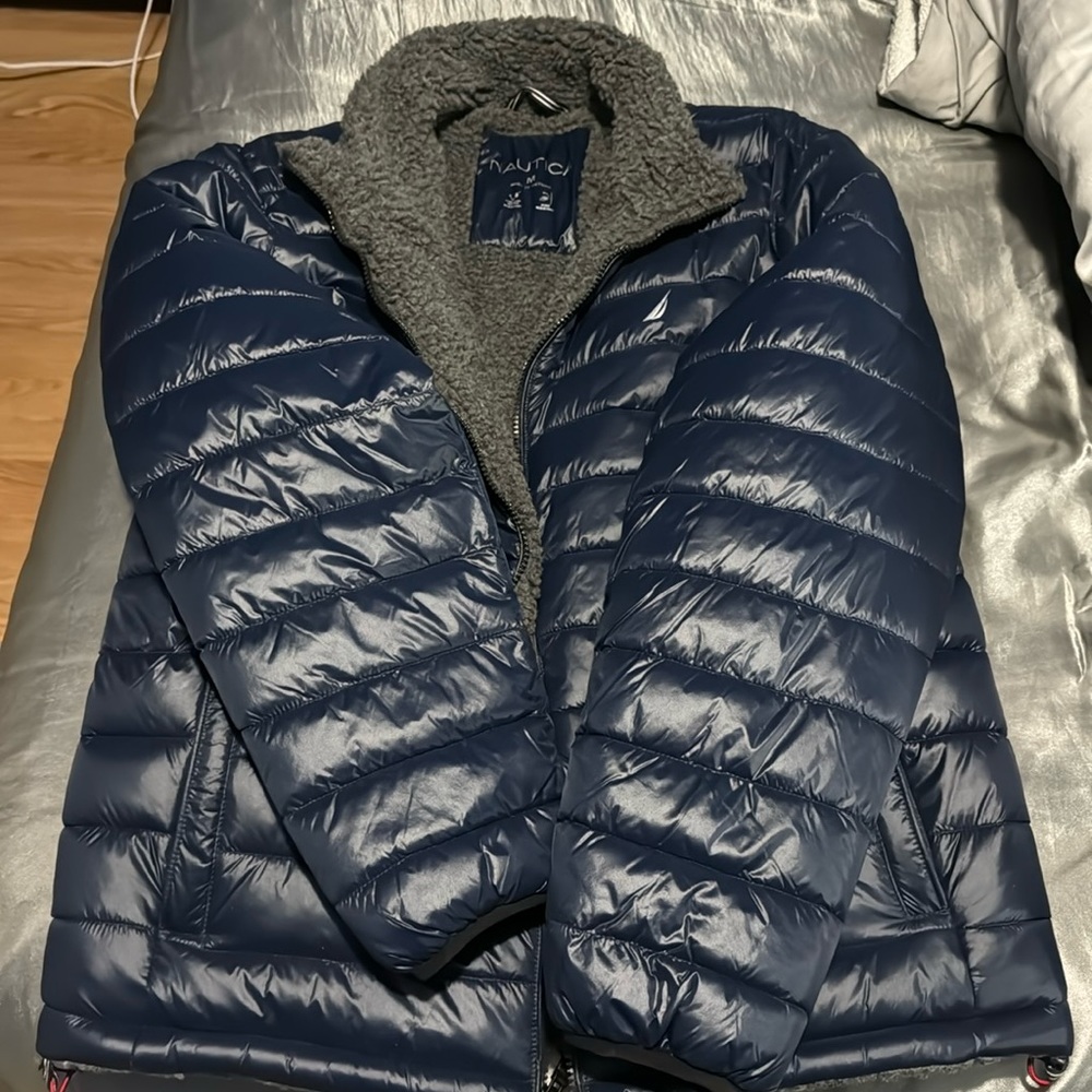 Men Nautical Fleece/Polyester Zip Up